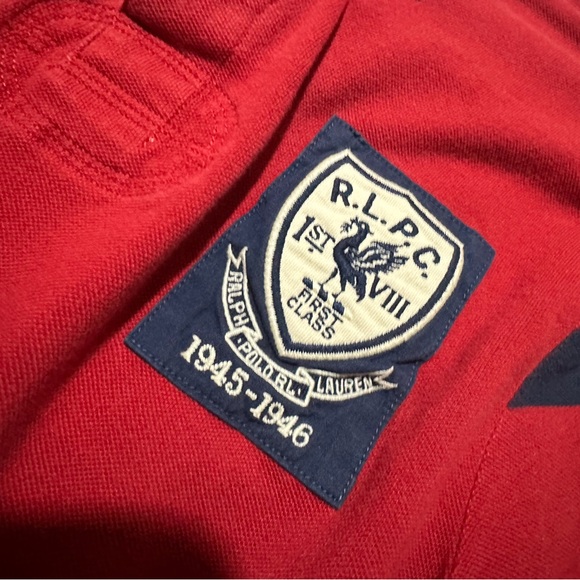 Ralph Lauren polo Red rugby  Shirt with Navy Accents - Picture 7 of 10